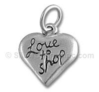 Sterling Silver Love To Shop Heart Charm