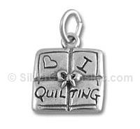 Sterling Silver I Love Quilting Charm