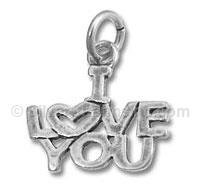 I Love You in Block Letters Charm