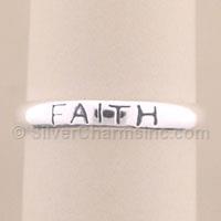 Silver Message "Faith" Band Ring