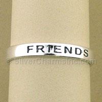 Silver Message "Friends" Band Ring
