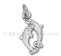 Two Jumping Dolphins Charm