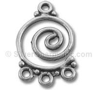 Silver Spiral Earring/Pendant Finding