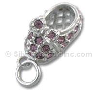 Pink Crystal Baby Shoe Charm