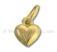 Vermeil Hollow Puffed Heart Charm