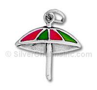 Sterling Silver Enamel Umbrella Charm