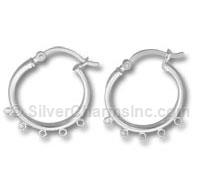 Silver 5 Loops Hoop Earring Finding