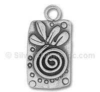 Sterling Silver Swirl with Leaves Charm