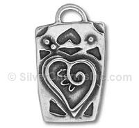 Sterling Silver Crowned Heart Charm
