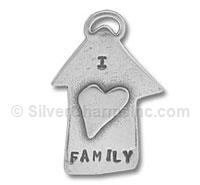 Sterling Silver I Love Family Charm