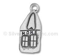 Sterling Silver "Home" House Charm