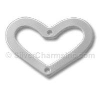 Silver Flat Heart Link