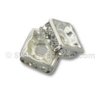 8mm Silver Plated Squaredelle 10pcs