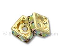 6mm Gold Plated AB Squaredelle 10pcs