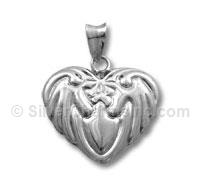 Sterling Silver Angel Wing Heart Pendant