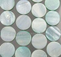 Light Teal Round Mother of Pearl