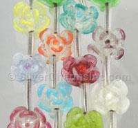 Multicolor Rose Glass Beads