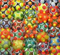 Multicolor Spikey Ball Glass Beads