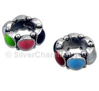 Oval Multi-Colored Spacer Bead