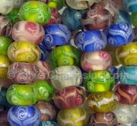 Multi Color Swirl Design Lampwork Glass Beads