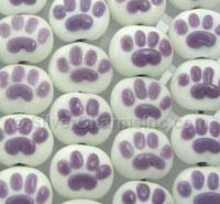 Purple Paw Glass Beads