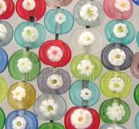 Circular Beads with Flowers