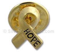 Gold Plated "Hope" Ribbon Pin