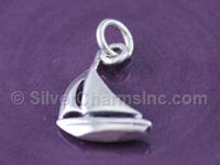 Sterling Silver Small Sailboat Charm
