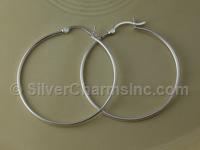Silver 42mm Hoop Earrings
