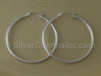 Silver 41mm 2mm Hoop Earrings