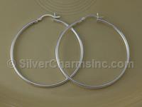 Silver 52mm 2mm Hoop Earrings