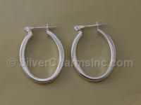 Silver 33mm Hoop Earrings