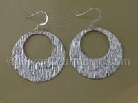 Silver 36mm Design Hoop Earrings