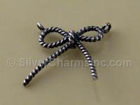 Oxdized Ribbon Bow Link Charm