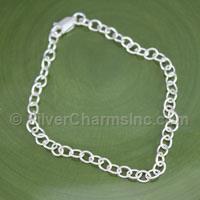 Oval Cable 4mm Charm Bracelet