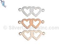 Gold Filled Hearts Link Connector