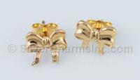 Gold Filled Ribbon Bow Earrings