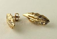 Gold Filled Feather Stud Earrings