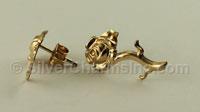 Gold Filled Rose with Stem Stud Earrings