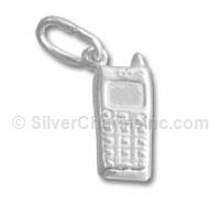 Silver Hollow Puffed Cellphone Charm