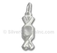 Silver Hollow Puffed Candy Charm